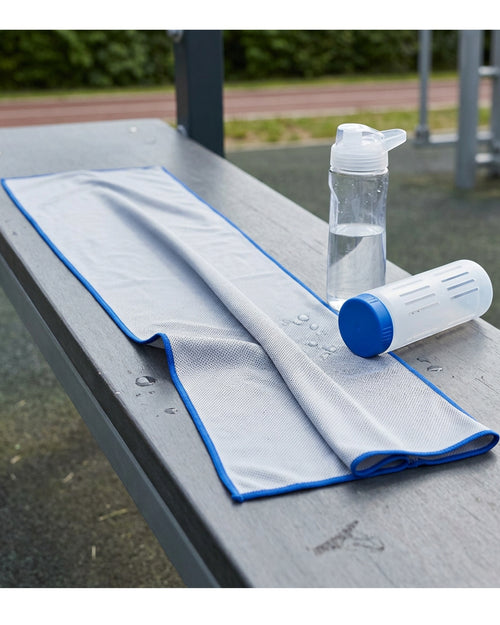 Krena Cooling Sports Towel 90 x 30 cm with Ventilated Pouch Ice Gray - Lifestyle view