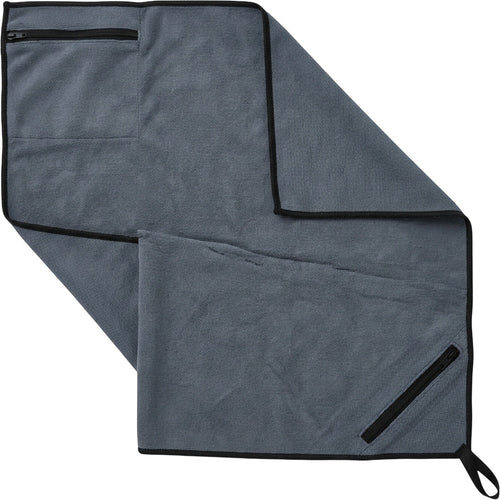 Krena Quick-Dry Gym Towel with Zipper Corner Pocket 120 x 45 cm Slate - Product view